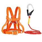 CJHZQYY Fall Protection Safety Belt, Collection Belt, Fall Protection Set, Multi-Purpose Fall Protection Belt, Full Body Height Air Work Fall Protection Seat Belt, Climbing Belt (Big Buckle 1.6