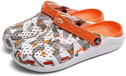 Garden Clogs Shoes for Men Women Lightweight Slip-On Breathable Beach Shoes Sport Sandals Kitchen Hospitcal Beach Yard Pool Shower Summer Indoor Outdoor Walking Slippers Couple Footwear Orange 39