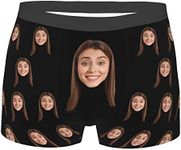 Custom Lover Face Boxers Briefs for Men,Personalized Photo Funny Underwear Shorts,Caleçon de Nouveauté Personnalisé Pour Hommes avec Sous-vêtements Personnalisés de Visage drôle de Photo Cadeau