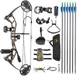 TOPOINT ARCHERY M2 Junior Compound Bow Set Beginners,Youth&Kids Bow Women Bow 17"-27" Draw Length,10-40Lbs Draw Weight,290fps IBO, Limbs Made in USA,Bow Only 2.54lbs,Lightweight Design (Forest CAMO)