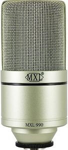 MXL 990 Condenser Microphone for Podcasting, Singing, Home Studio Recording, Gaming & Streaming | Detailed Sound | XLR | Large Diaphragm (Champagne)