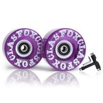 CLAS FOX 78A Indoor or Outdoor 65x35mm Quad Roller Skate Wheels with ABEC-9 Bearings 8 Pcs (Purple)