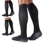 Niorasen Compression Socks for Women, 3 Pairs Flight Socks for Men (20-30mmHg), Travel Socks, Compression Stockings Fit Running, Football, Flying, Medical, Prevent Varicose Veins, Promote Circulation