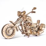 ROKR 3D Wooden Puzzles for Adults Motorcycle Model Kits - 1:8 Scale Mechanical Model Moving Vechicle with Kickstand Christmas Birthday Gift for Teens/Adults