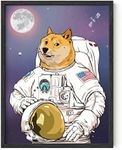 AstroDoge Funny Poster Dorm Decor - By Haus and Hues | Funny Doge Meme Poster for College Room Decor | Cool Posters and Funny Meme Posters for Teens | Doge Poster, Unframed, 12” x 16”