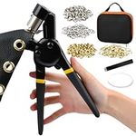 ANNTIM Eyelet Punch Kit with Bag and 200PCS 10mm Eyelets, Grommet Punch Kit Eyelets and Punch, Complete Eyelet & Grommet Kit for DIY Tarpaulin Ring Repair and Installation