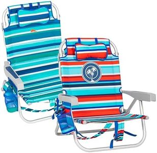 Tommy Bahama Lot de 2 chaises longues pliantes et légères avec cartes pour plage, camping, pique-nique, barbecue, pêche ou fête d'anniversaire