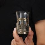 FUKREY Metal Taj Mahal India Souvenir Shot Glass With Gift Box, Fine Indian Handicrafts (Set Of 1 (Bronze Color)), 50 ML