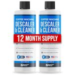 Universal Descaling Solution (2 Pack, 4 Uses Total), Designed For Keurig, Ninja, Nespresso, Delonghi and All Single Use Coffee and Espresso Machines, Coffee Machine Descaler Made in the USA