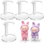 MDOWOK Adjustable Doll Stand for Sitting & Standing Positions - Premium Acrylic Base Display Holder for 3-7" Figures (White 4 Set)