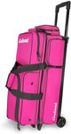 Goloni 3 Ball Bowling Bags with Wheels,Rolling Bowling Bag for 3 Balls & Accessories -Retractable Handle Extends to 38"
