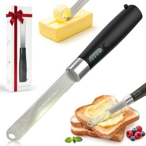 Electric Heated Butter Knife Spreader, Non-Stick Stainless Steel Cordless | 3-Level Heat 120-160°F for Cold Hard Butter & Cheese & Jam, 2500 mAh Rechargeable, IPX7 Waterproof, Auto Off, Kitchen Gadgets