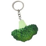 Creative Keychain Broccoli Slice Key Ring Vegetable Ornament Wallet Bag Pendant Charms Purse Handbag Decor Keychains for Crafts (C-Green, One Size)