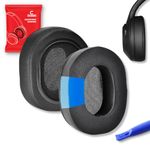 Crysendo Cooling Gel Headphone Cushion for ATH- M Series/HyperX Cloud 1&2 / SteelSeries Arctis 3/5/ 7/ 9X & Pro | Breathable Fabric & Cooled Foam Earpads Reduce Heat on Ears (Black)