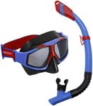 U.S Divers | Mask and Snorkel - Combo Avila Blue Red Lenses Dark