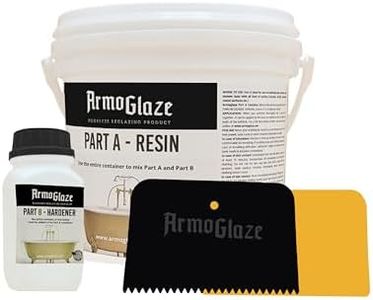 ArmoGlaze Shower Base Refinishing Kit – Made in USA, Odorless Epoxy Coating for Small Shower Base (2x2, 3x3) – Easy Pour-On Application, Durable Mirror Finish – 1.5 kg
