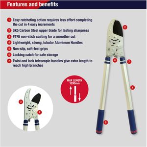 Spear & Jackson Telescopic Lopper – Adjustable Garden Pruner