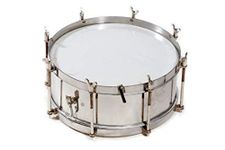 Skylark Musicals Marching Steel Side Drum Dhol (Silver, 14 inches)