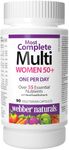 Webber Naturals Most Complete Multi For Women 50+, 90 Capsules, One-Per-Day, Over 55 Vitamins, Minerals, and Whole Food Fruit and Vegetable Sources per Capsule, Vegetarian