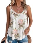 RIROW Womens Tank Tops Eyelet Sleeveless Spaghetti Strap Scoop Neck Beach Loose Fit Casual Summer Boho Cami Blouses 2024 New