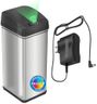 iTouchless 50 Liter / 13 Gallon Kitchen Trash Can with AC Adapter, Lid & Odor Filter – Motion Sensor Stainless Steel Garbage Bin for Home, Office, or Garage – Slim, Large Capacity Design