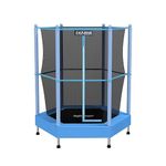 LeJump 55''/52" Trampoline for Kids Aged 1 to 8, 4.5FT Toddler Trampoline, Indoor Use, Includes Safety Enclosure Net and Anti-Skid Pad, Loading Capacity 80KG&50KG (Blue, 55inch)