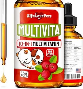 10 In 1 Cat & Dog Multivitamin - Hip & Joint Vitamins For Dogs + Vitamins C, D, B1-12 - Cranberry Supplement For Dogs & Cat Vitamins - Bladder, Kidney, Skin, Joint Support - Glucosamine Dog Supplement