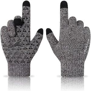Achiou Winter Gloves for Men Women, Touch Screen Texting Warm Gloves with Thermal Soft Knit Lining,Elastic Cuff