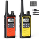 Walkie Talkies for Kids Adults, NXGKET Rechargeable Walkie Talky Long Range 2 Way Radios 22 Ch with 1800mAh Li-ion Battery Type-C Cable NOAA Weather Flashlight VOX for Outdoor Camping Hiking 2 Pack