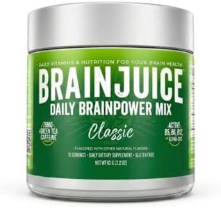 BrainJuice Classic Daily Nootropic Energy Drink Mix Powder, 15 Servings
