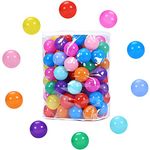 STARBOLO Soft Plastic Ball Pit Balls - 2.2inches Bright 10 Colors Phthalate Free BPA Free Crush Proof Plastic Toy Ball for Ball Pit, Birthday Party Games Pool, Photo Booth Props,100pcs.