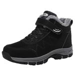 Snow Boots Women Waterproof Warm Fur Lined Winter Boots Comfortable Non-Slip Trainers Cute Winer Shoes Ladies Outdoor Walking Hiking Trekking Shoes (Black, 6.5)