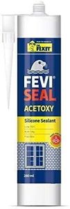 DFixit Fevi Seal Acetoxy Silicone Sealant (Clear) + Heavy Duty PVC Unbreakable Applicator/Caulking Gun