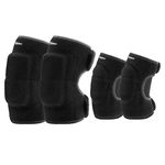 EULANT Adjustable Soft Elbow Pads and Knee Pads for Kids, Child Protective Pad Sets for Bicycle Roller Skating Basketball Football Volleyball Dancing Kneeling,Black L