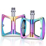 ROCKBROS Mountain Bike Pedals 9/16" MTB Pedals Aluminum Road Bike Pedals Sealed Bearing Bicycle Lightweight Platform Flat Pedals for BMX MTB