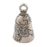 Guardian® Chinese Imperial Guard Lion Foo Dog Shi Motorcycle Biker Luck Gremlin Riding Bell or Key Ring Tall Size