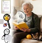 5.0 Upgraded Magnifying Glass Hand Free【12X German Ultra-HD Lens】【Cloud Sponge Neck Protection】【 3 Smart Mode Light】All-Purpose Magnifying Glass with Light for Reading, Cross Stitch, Craft, Senior Use