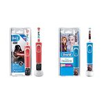 Oral-B Kids Electric Rechargeable Toothbrush Featuring Star Wars Characters & Kids Electric Rechargeable Toothbrush Featuring Frozen Characters - Blue, Pink