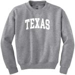 Wild Bobby State of Texas College Style White Fashion Unisex Boys Girls Crewneck Graphic Sweatshirt, Heather Grey, X-Large