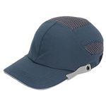 Walfront Baseball Style Bump Cap Comfortable Breathable Lightweight Adjustable Safety Bump Cap Hat Head Protection Hard Hat (Blue with Gray Edge)