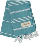 Bersuse 100% Cotton Anatolia Turkish Hand Towel - 23x43 Inches, Aqua