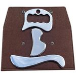 FORQOQO 3 in 1 Stainless Steel Gua Sha Muscle Scraper,scrping Massage tool IASTM Tool Set for Soft Tissue Therapy （3-Set）