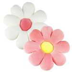 RHHGHY 2 Pcs Flower Pillow, Daisy Cushion, Flower Cushions For Kids, Cute Pillows, Sofa Pillows, 38cm Aesthetic Pillows, Floor Cushion For Car Home Sofa Chair (pink/white)