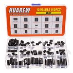 HUAREW 15 Values 140 Pcs Opamp Timer Darlington Phototcoupler PC817 LM358P TDA2822 LM386 LM393 UA741CN NE555P TDA2030A NE5532P JRC4558D LM324N LM339N PT2399 ULN2003AN ULN2803APG IC Assortment Kit