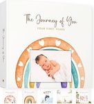 Baby Memory Book with Custom Photo Cover, Rainbow Baby Gift, 5 Year Milestone Journal, Gender Neutral Scrapbook Album, Archival Paper, 108 Pages, Boho Rainbow Personalized Keepsake, Expecting Mom Gift