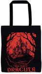 Steel Mill & Co Cute Canvas Tote Bag for Book Lovers, Bookish Reusable/Foldable Bag for Work/Groceries (Dracula)