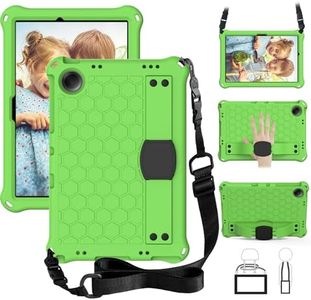 for Alcatel Joy Tab 2 2020 (9032Z) Tablet Case for Kids, Durable Lightweight EVA& PC Shockproof Handle Stand Cover, with Shoulder Strap,Green
