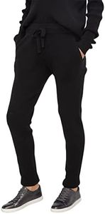 State Cashmere Women’s Loungewear Set 100% Pure Cashmere Ribbed Sweater and Jogger Pants (Tops and Bottoms Sold Separately) (Black, Small)