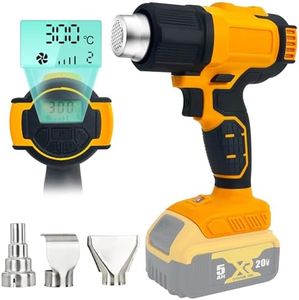 Cordless Heat Gun for Dewalt 20V Battery, 122℉-1022℉ Hot Air Gun with Digital LCD Display, Adjustable Temperature and Air Control with 3 Nozzles for Crafts, Shrinking PVC, Stripping Paint (No Battery)