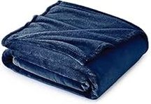 Fleece Throw Blanket Twin Size Fuzzy Lightweight Warm Soft Plush Blanket for Couch, Bed, Chair | Cozy Microfiber Reversible 50x60 Sherpa Throw Blanket for Kids, Adults, Pets (Navy Blue)